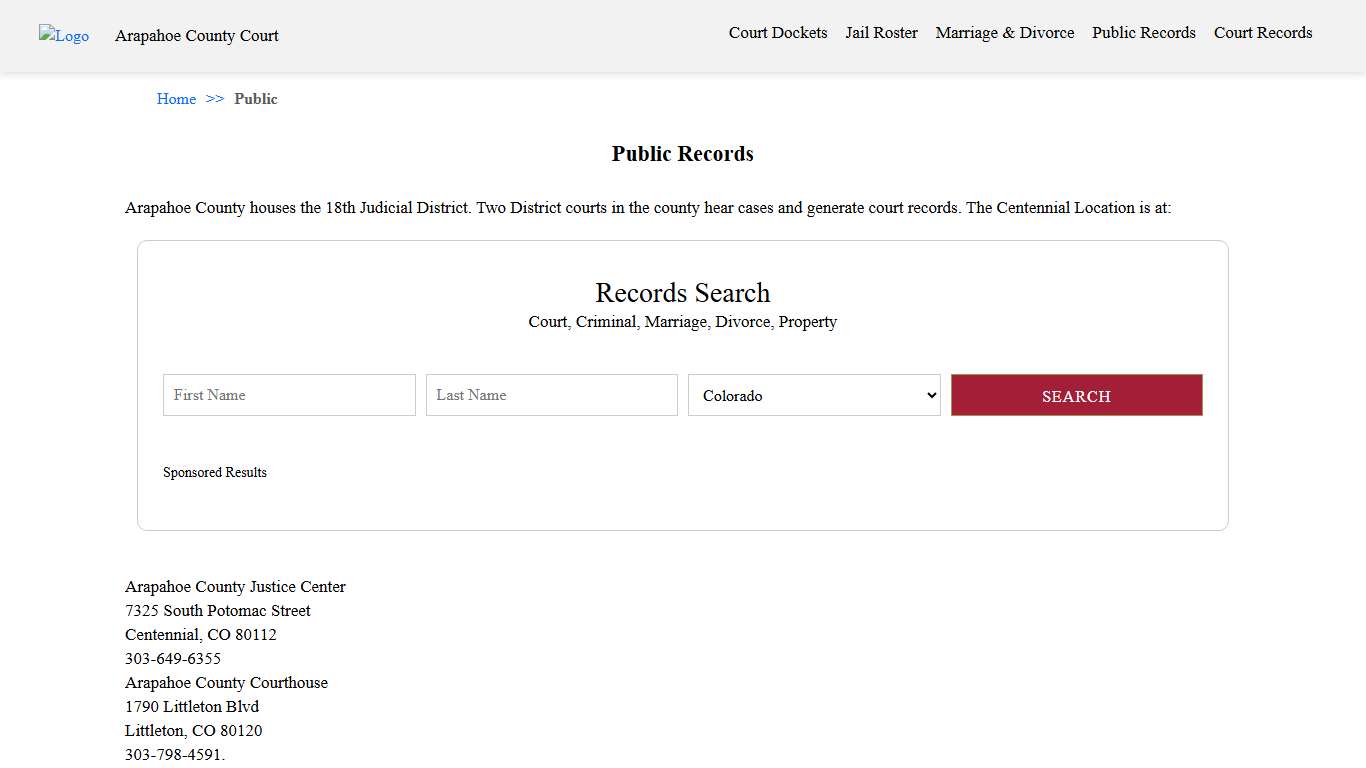 Public Records Arapahoe County Court